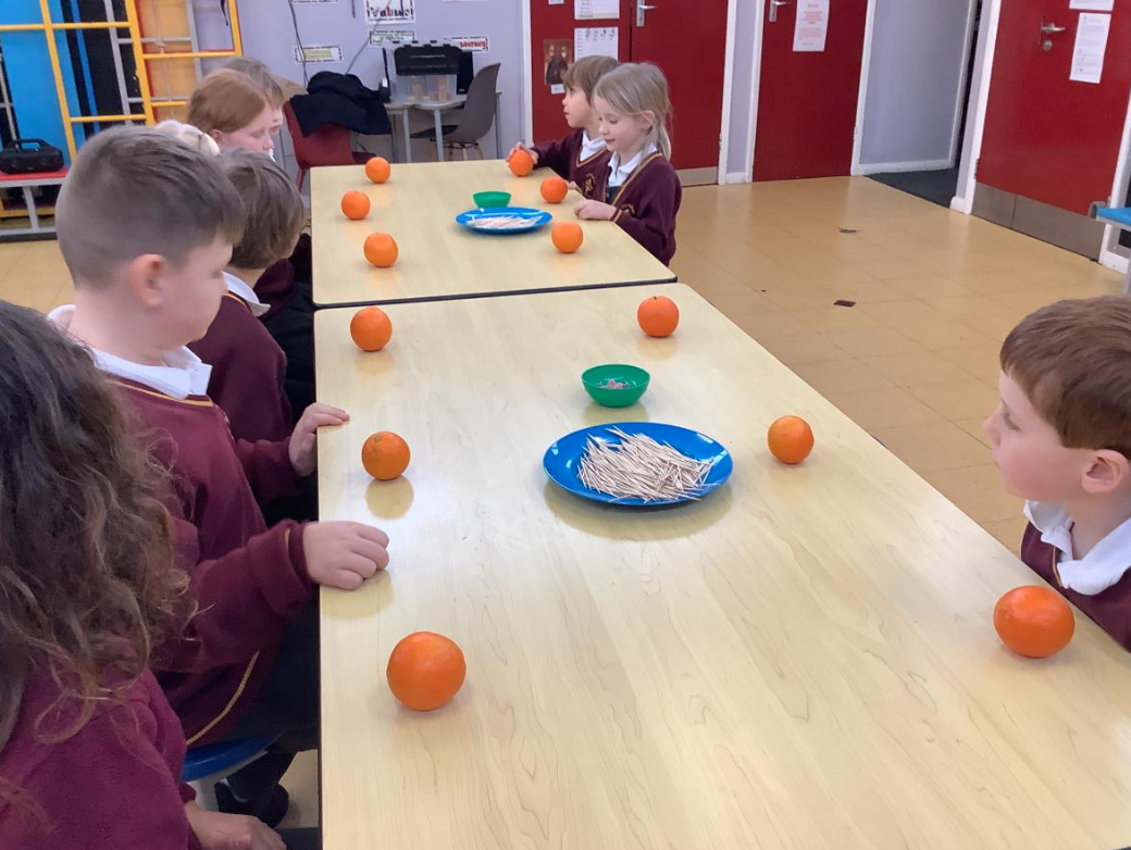 Class 1 Making our Christingles with Rev Rich 