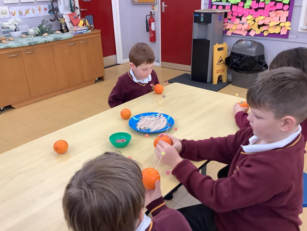 Class 1 Making our Christingles with Rev Rich 