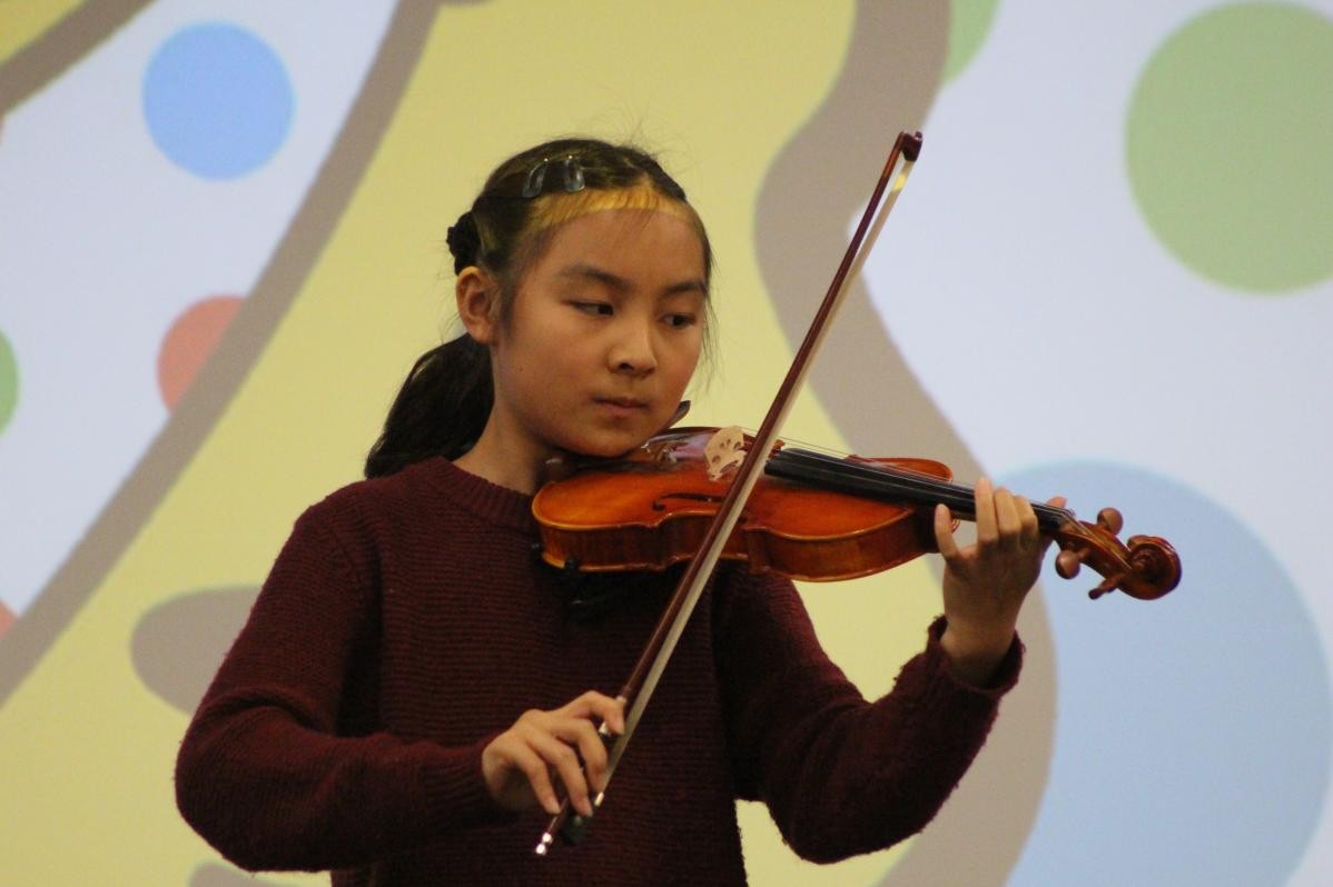 Showcasing individual skills and talents in the annual talent show. 