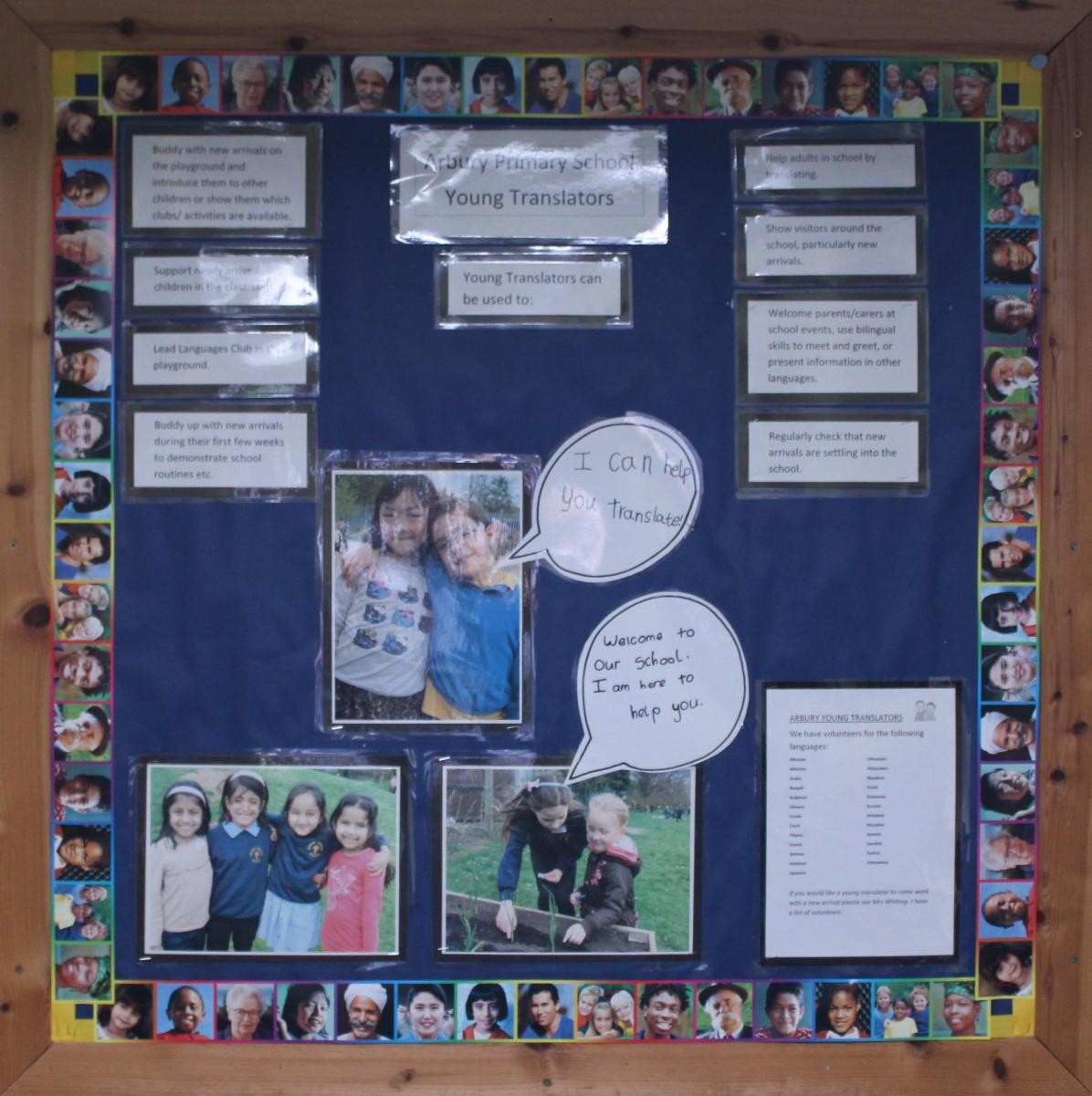 We celebrate the rich diversity of languages spoken by our children and staff.