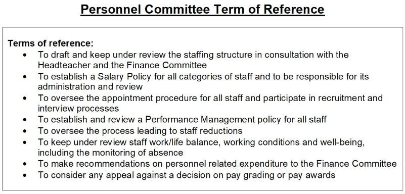 Personnel Committee Terms of Reference