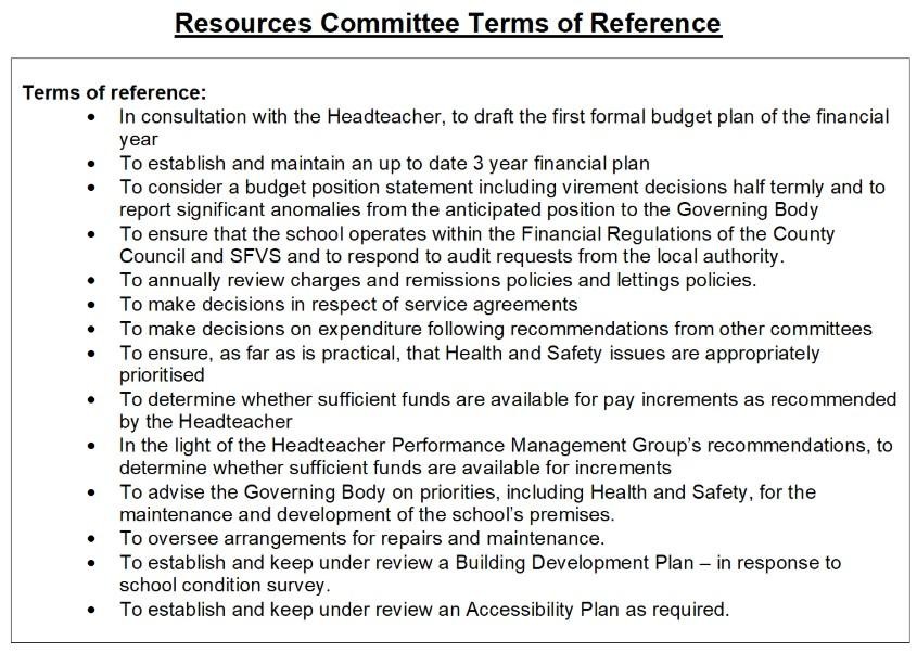 Resources Committee Terms of Reference
