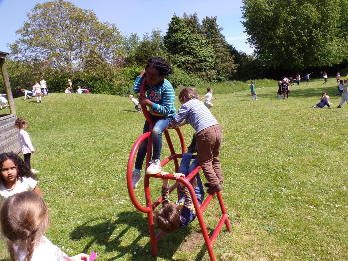 Children enjoying the climbing frames. 