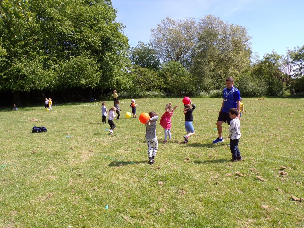 We have sports coaches in 4 days a week to run clubs during lunch playtime. 