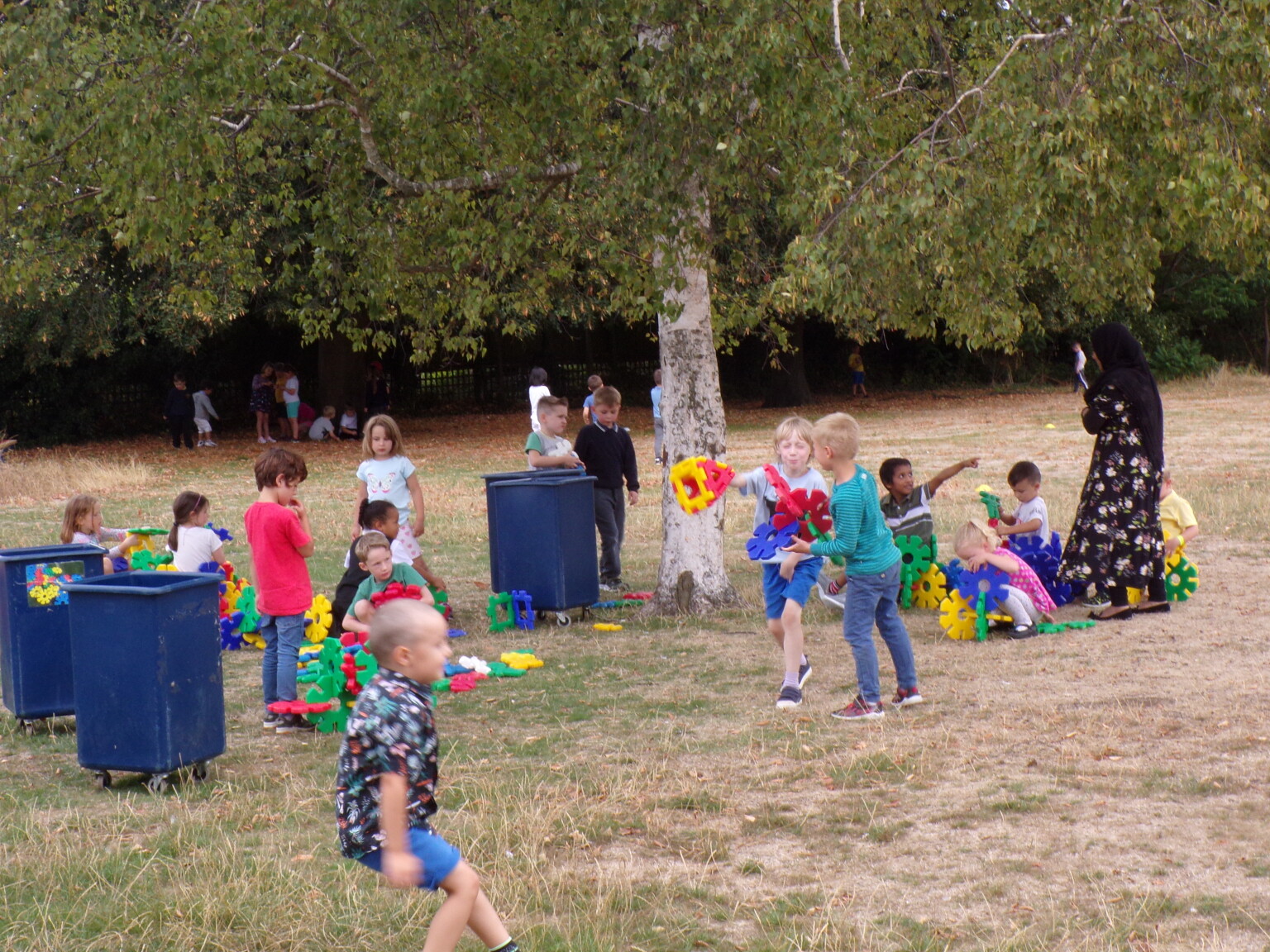 EYFS/KS1 playtime on the field. 