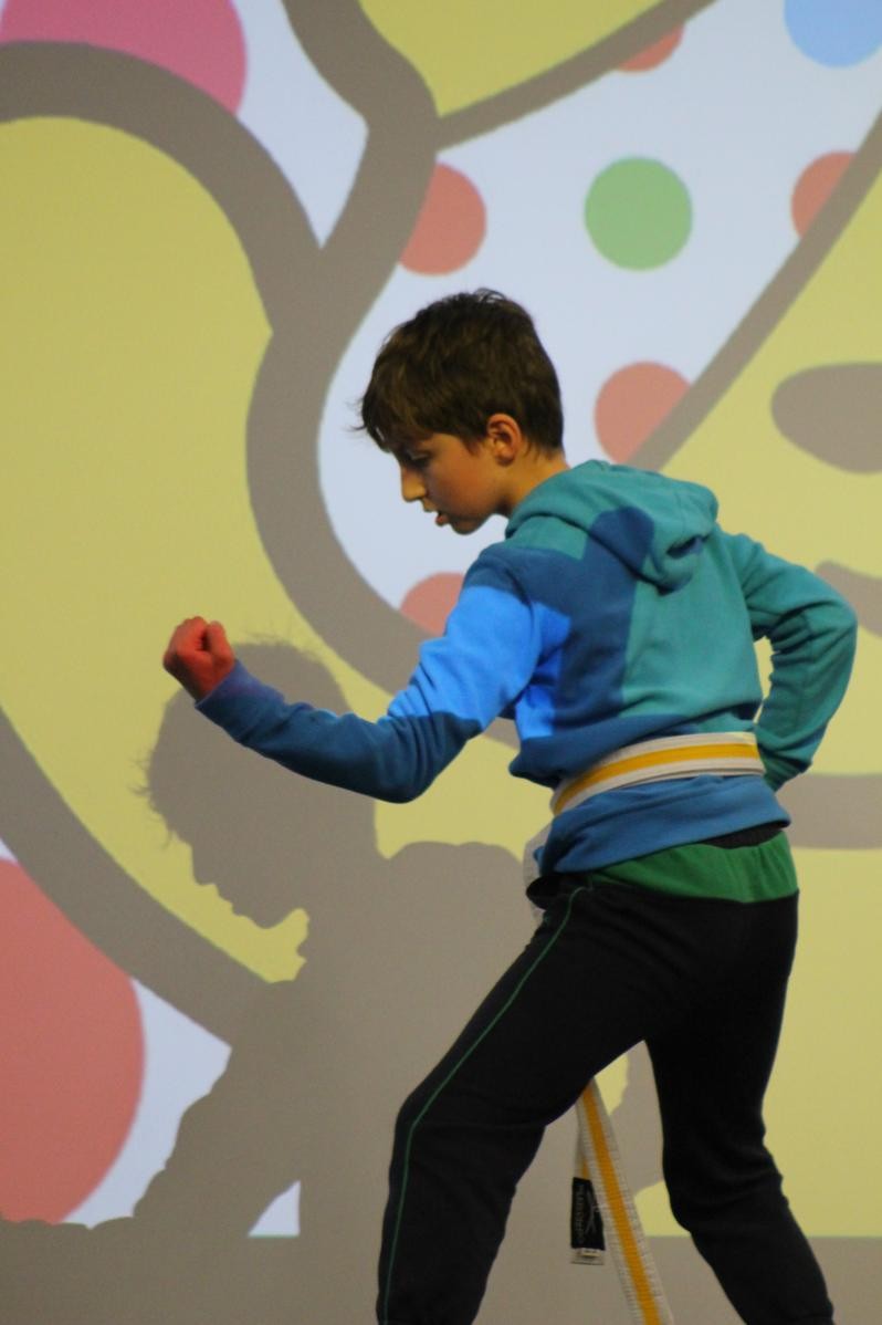 Showcasing individual skills and talents in the annual talent show. 