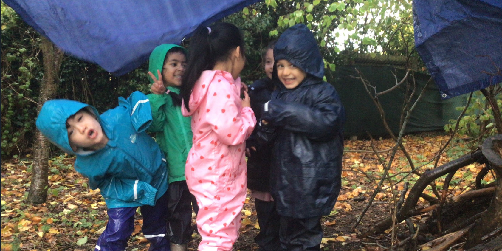 Den Building during EYFS's 'Welly Wednesday' Session