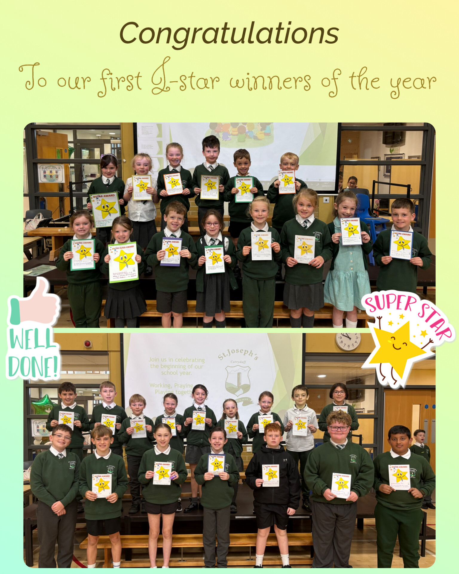 Well done to our first J Star Winners of the year!