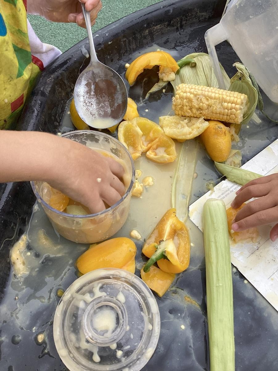 Making happy potions. 