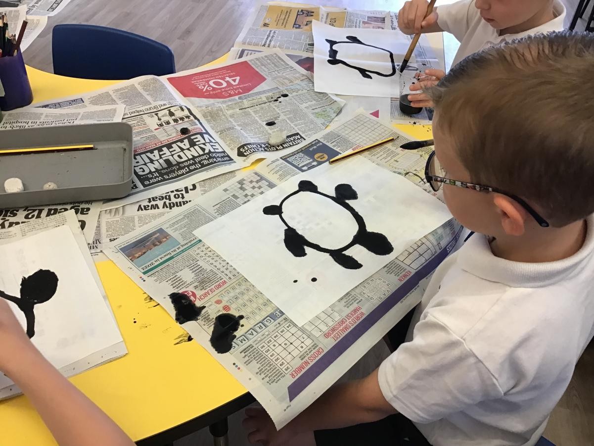 We also enjoyed using the special ink to create pictures.