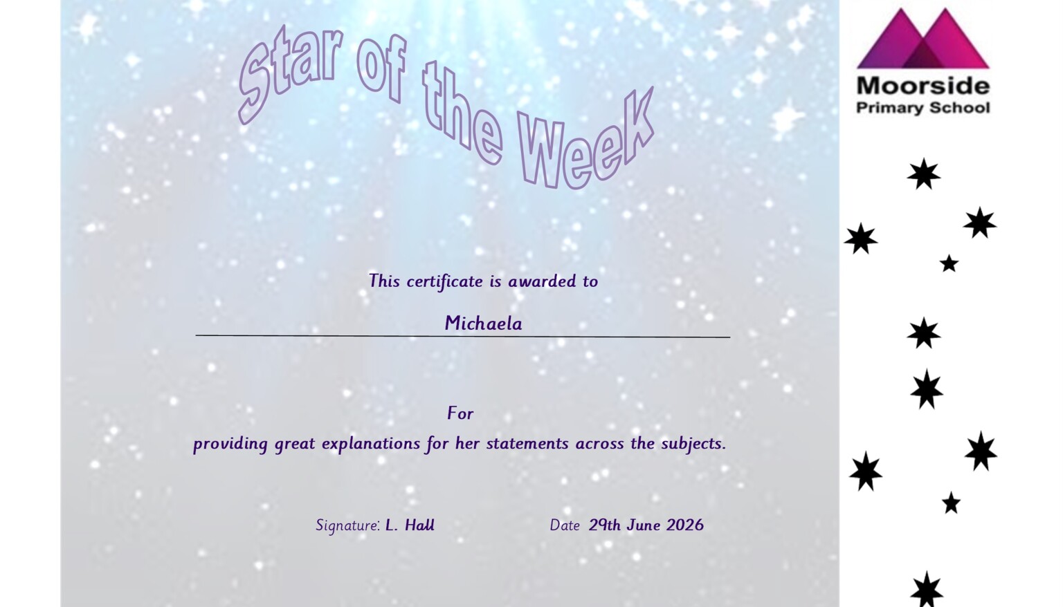 Star of the week 26 June