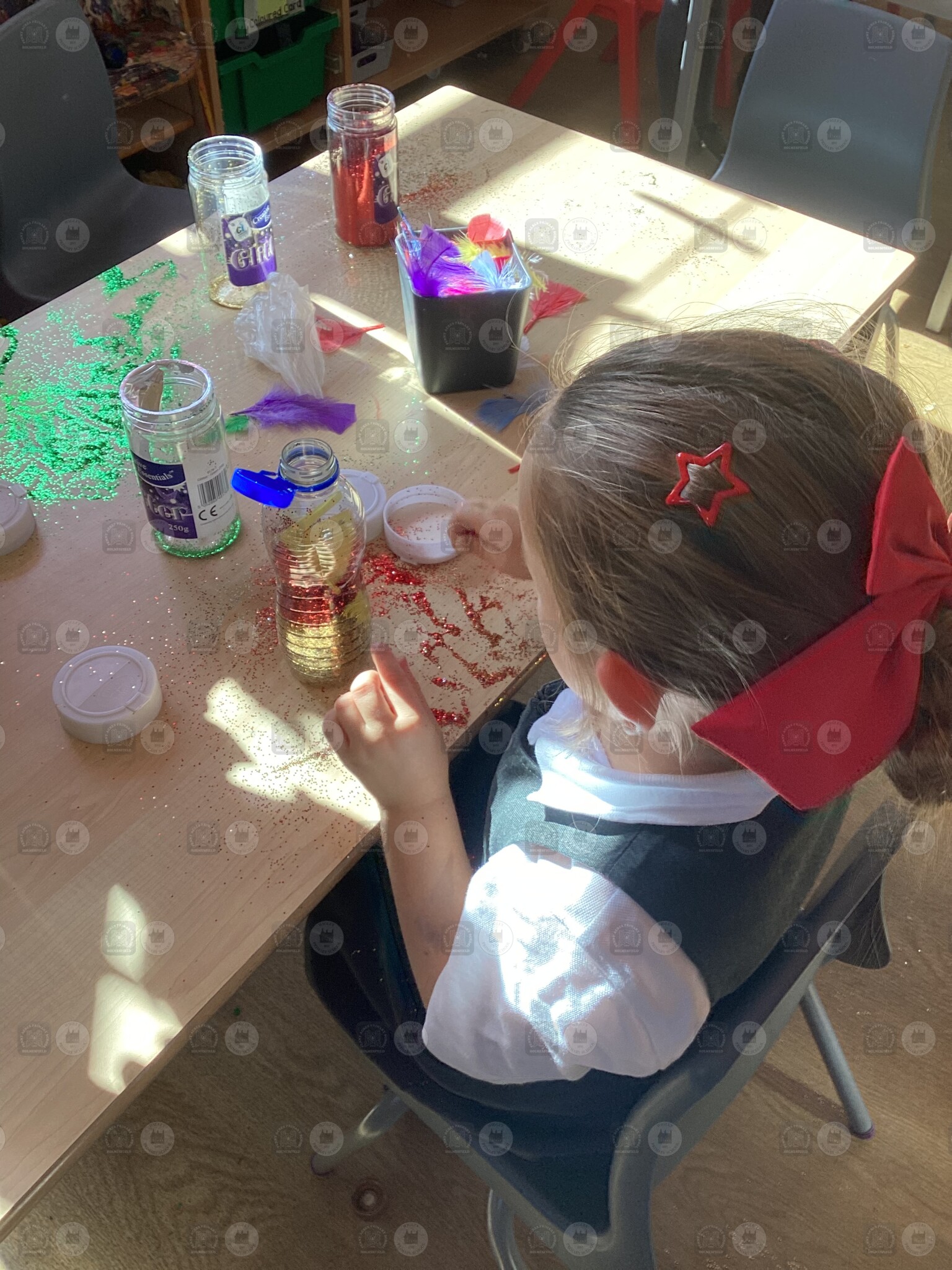 We made shakers, tactile sticks and smelly bottles.