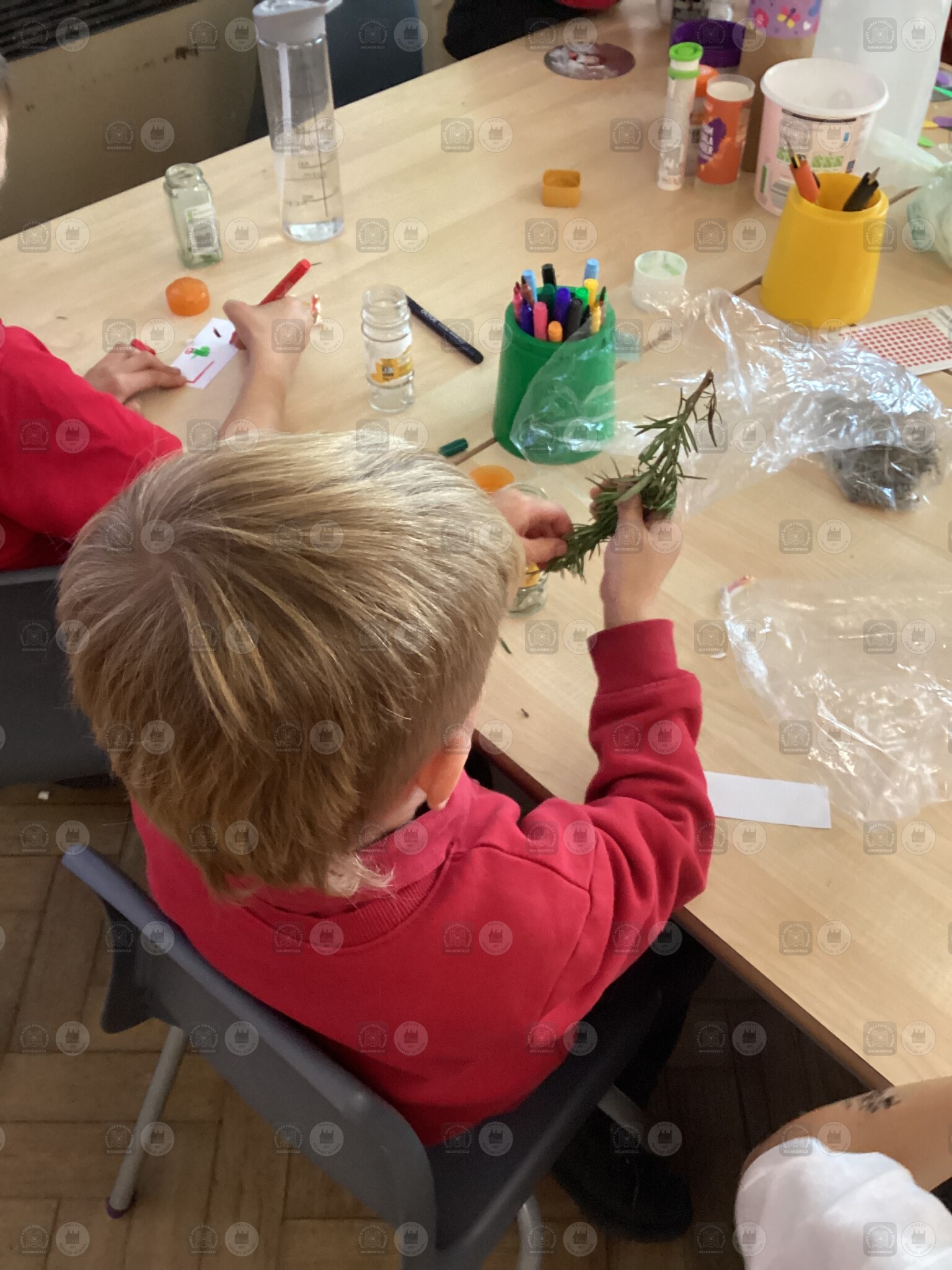 We made shakers, tactile sticks and smelly bottles.