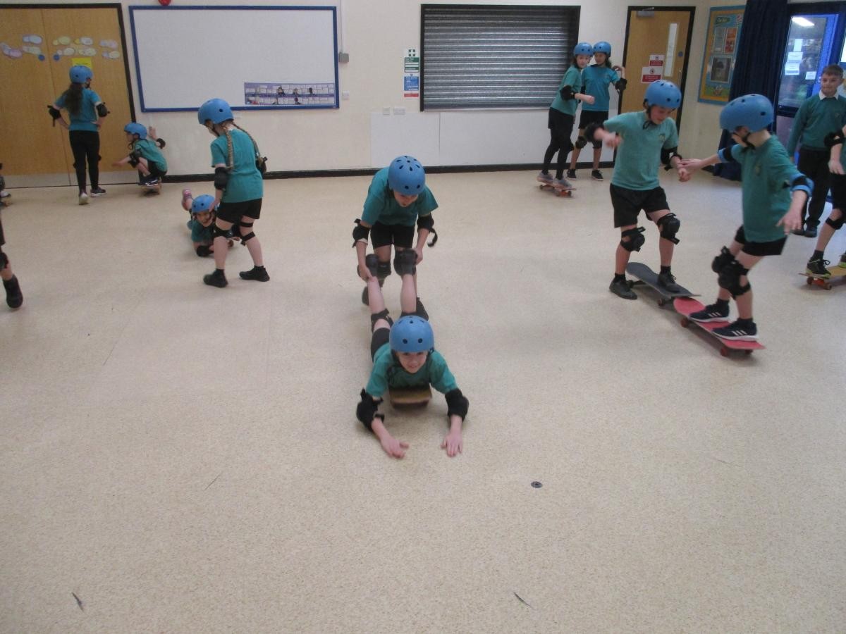 Scooter and skateboarding 