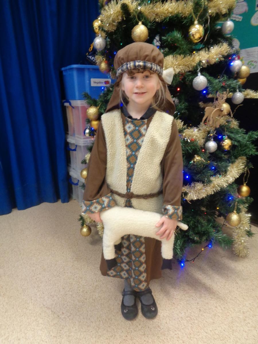 Yana was a shepherd and did a great job reciting her lines.