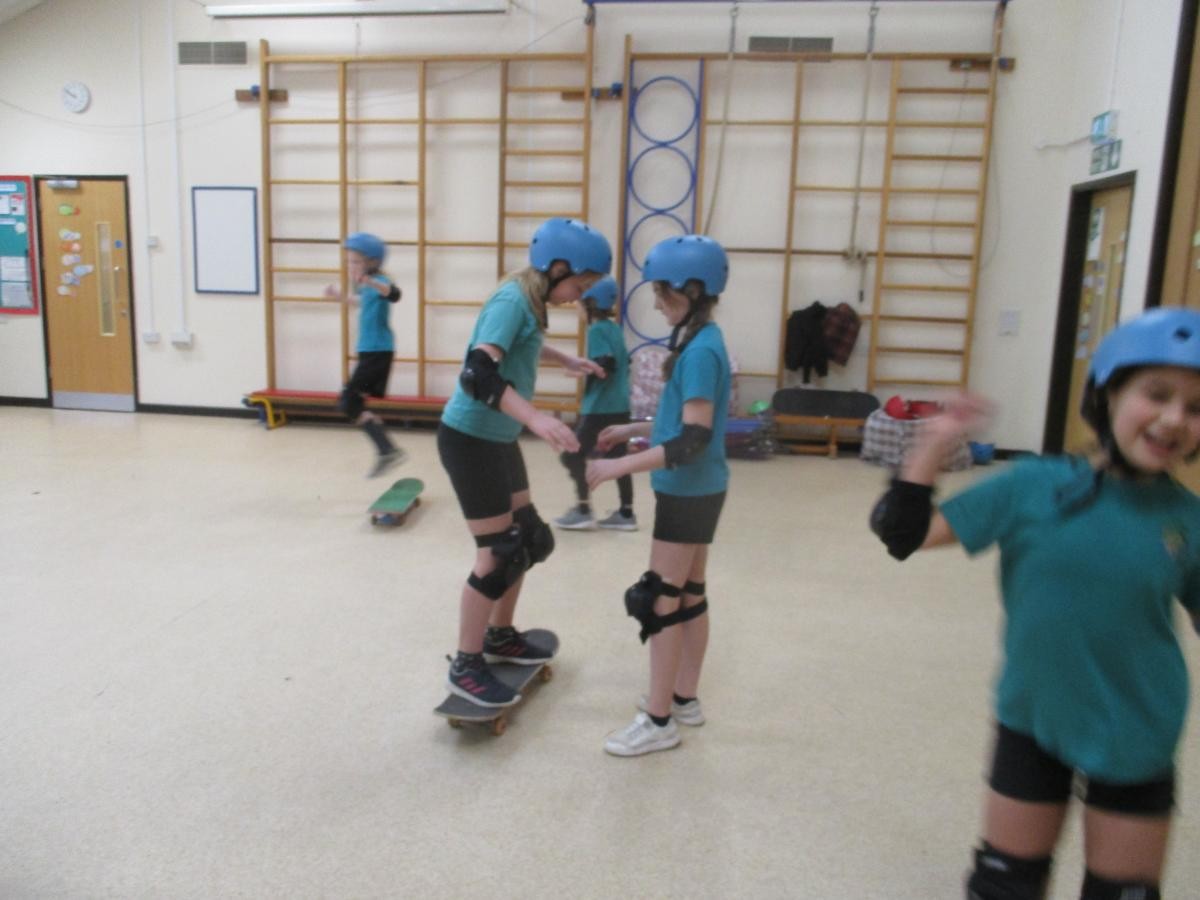 Scooter and skateboarding 