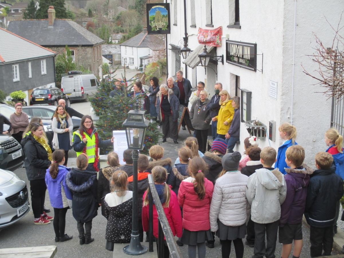 Singing Christmas carols to the local community