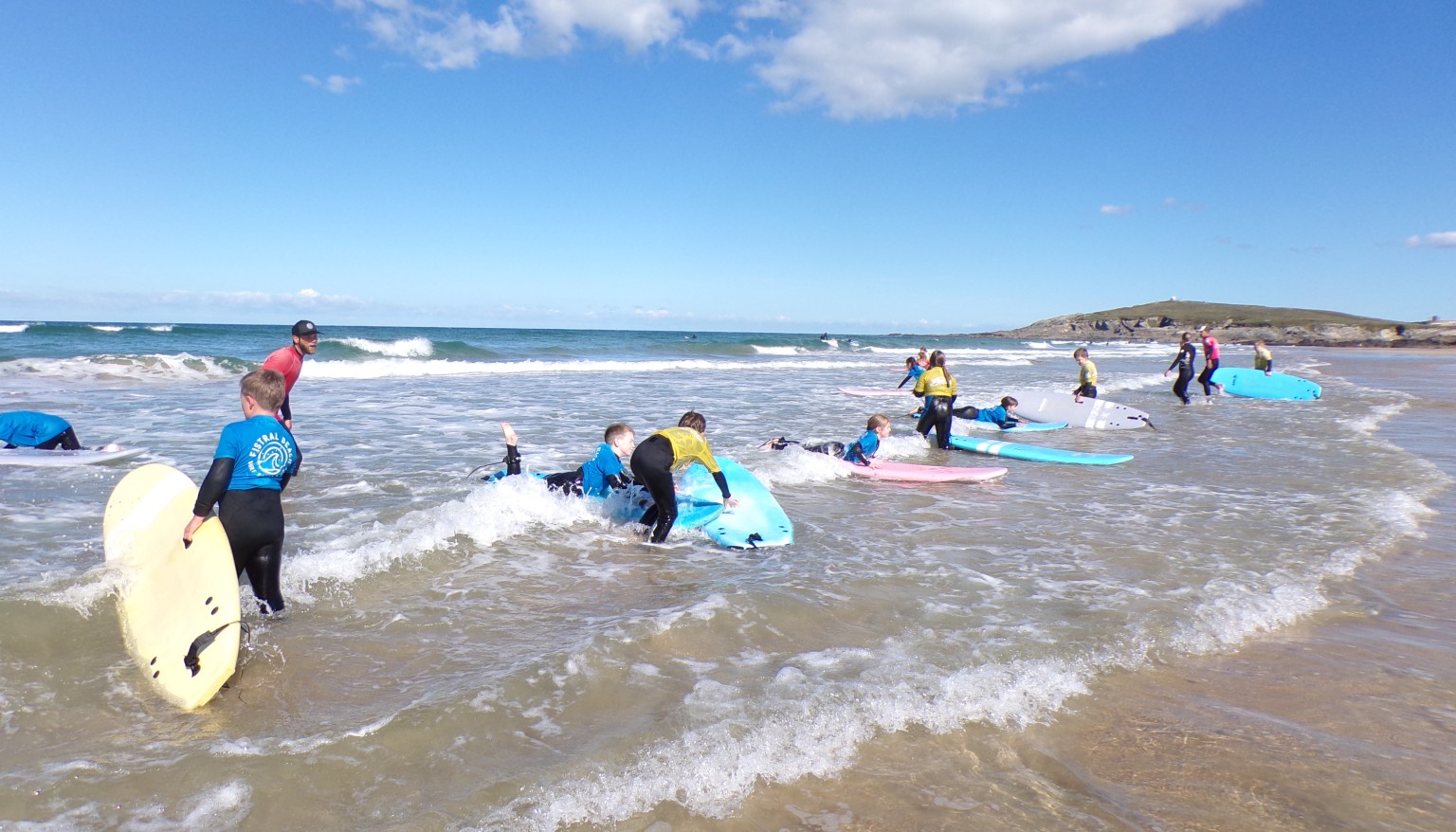Children surfing