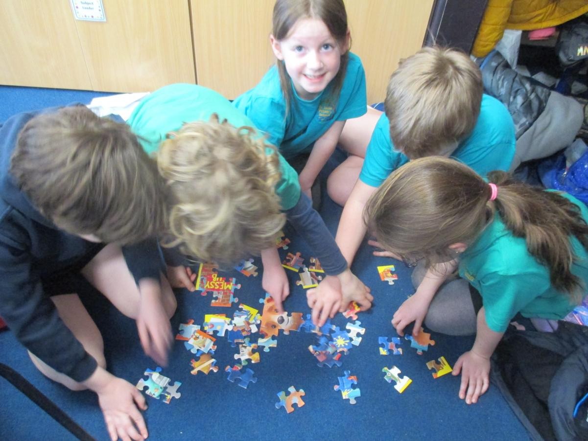 We worked on our communication skills completing a jigsaw as a team before heading outdoors.