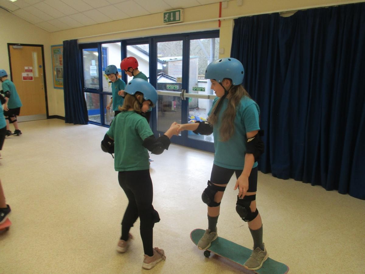 Scooter and skateboarding 