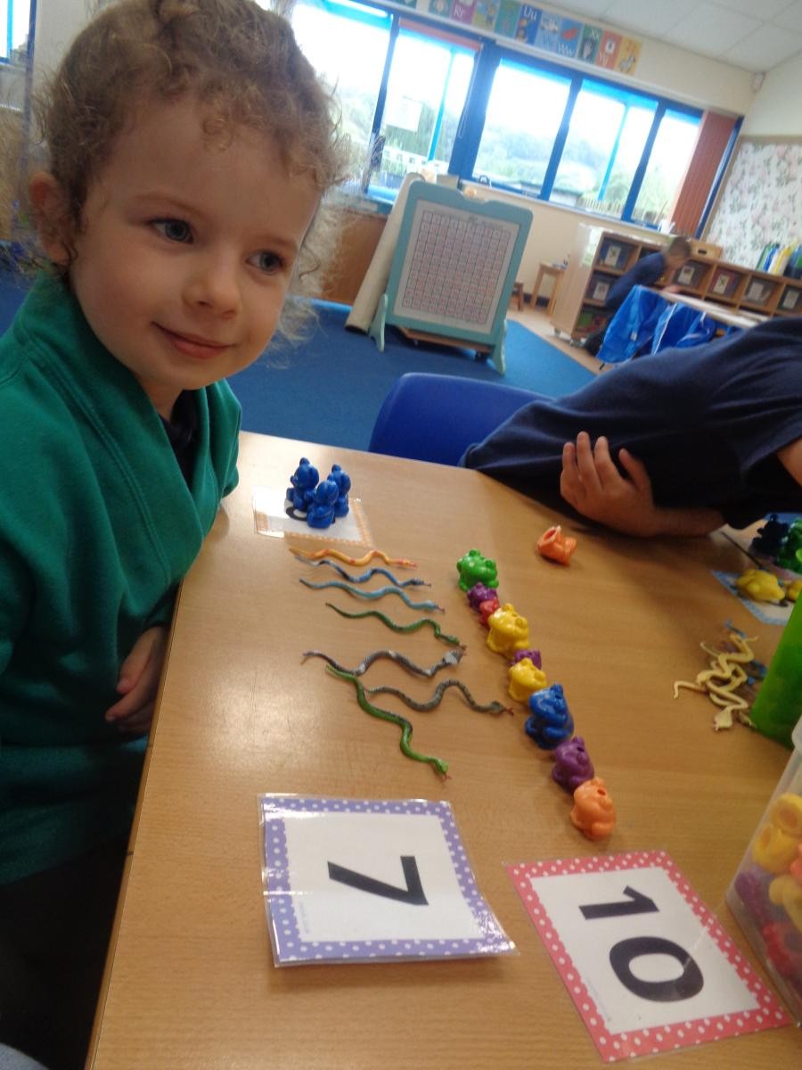 Matching amounts to numerals.