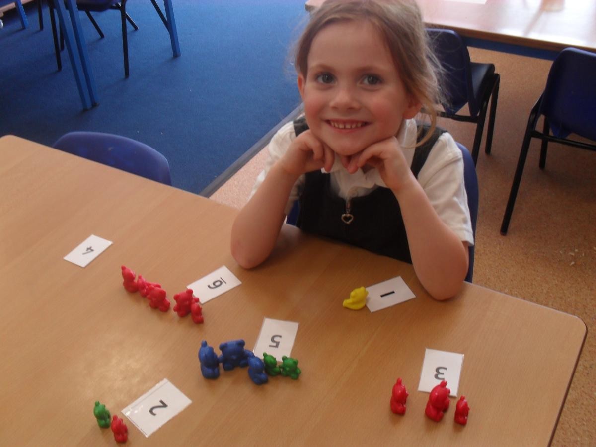 We had fun matching numeral and quantity.