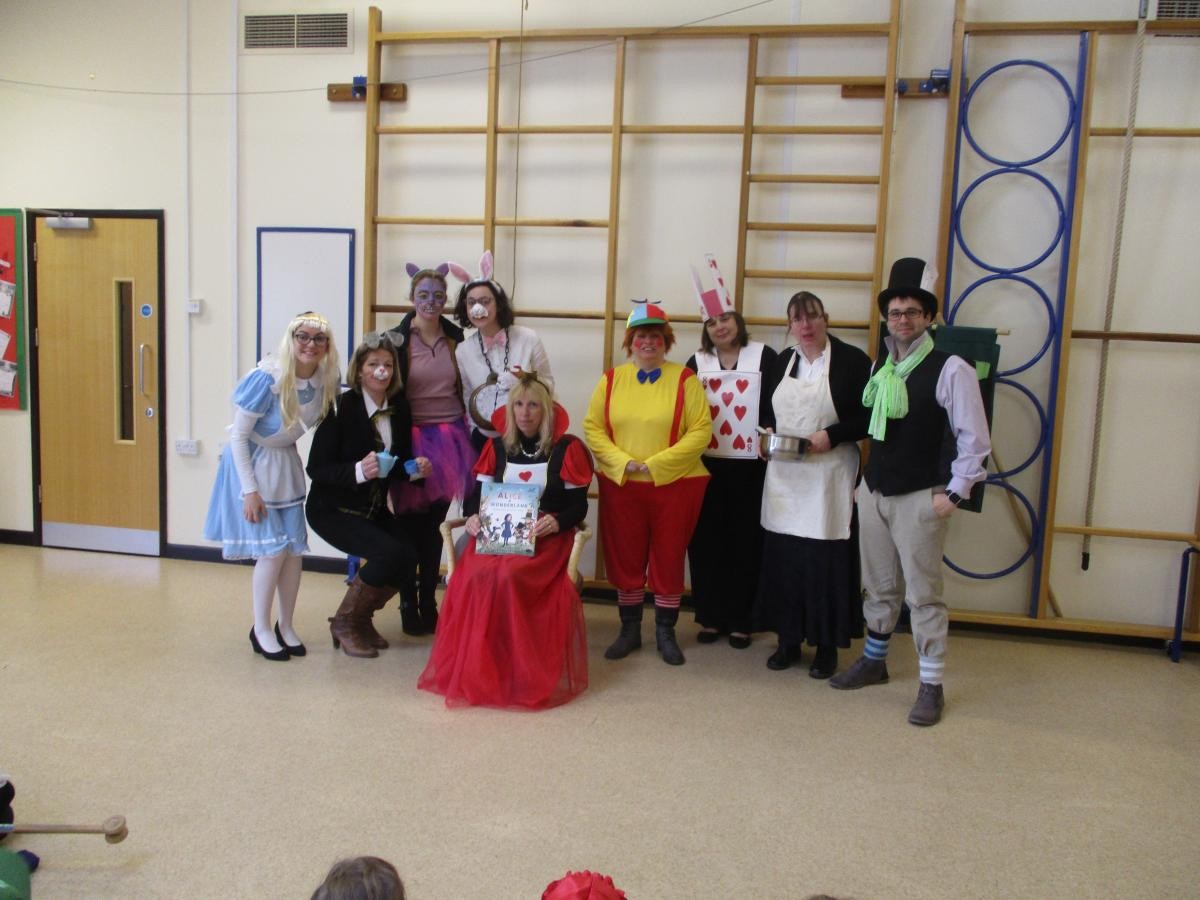 For World Book Day the staff came dressed as characters from Alice in Wonderland.