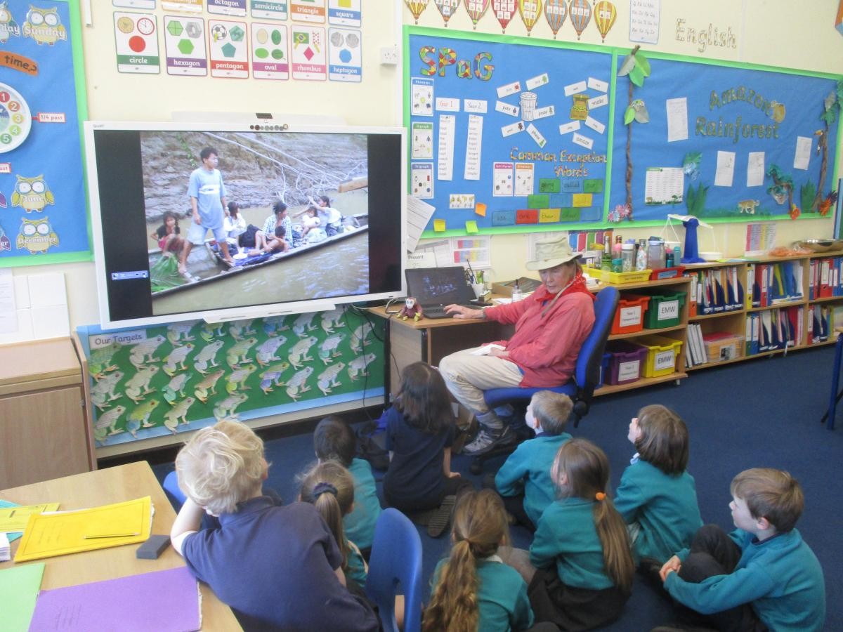 The children had somebody in to talk to them about the Amazon rainforest