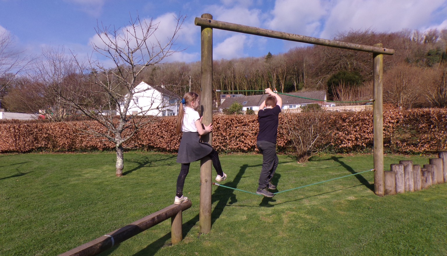 Children on a trim trail 