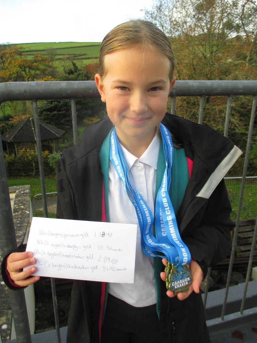 Olivia competed in a swimming gala and won lots of medals. We think that she is a future sporting star!