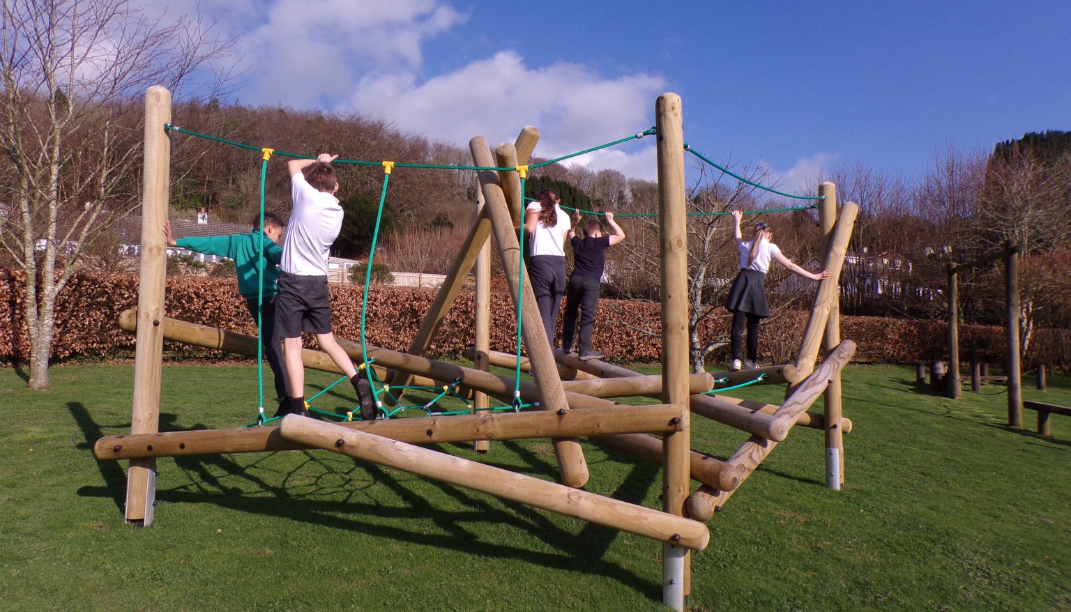Children on a trim trail 