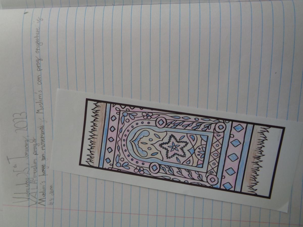 Loveny class have been learning about the Muslin religion and how they pray 5 times a day.