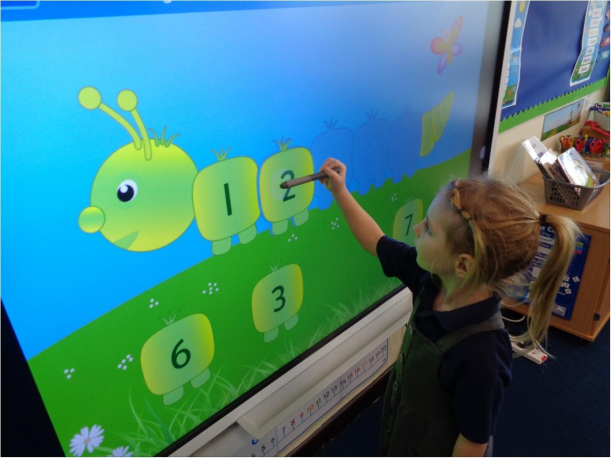 We use the interactive whiteboard to help us learn about numbers.