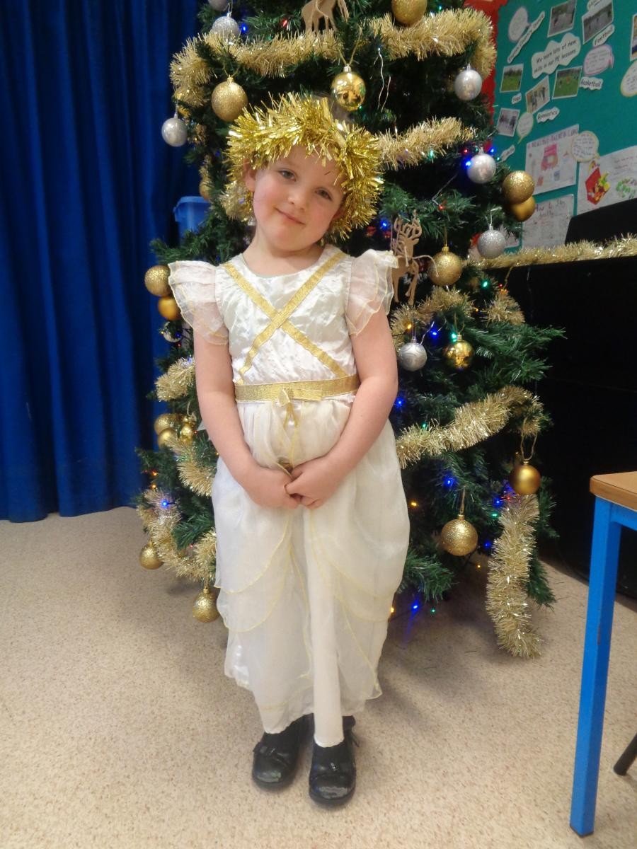Emily was a lovely Angel Gabriel and was great at saying her lines.