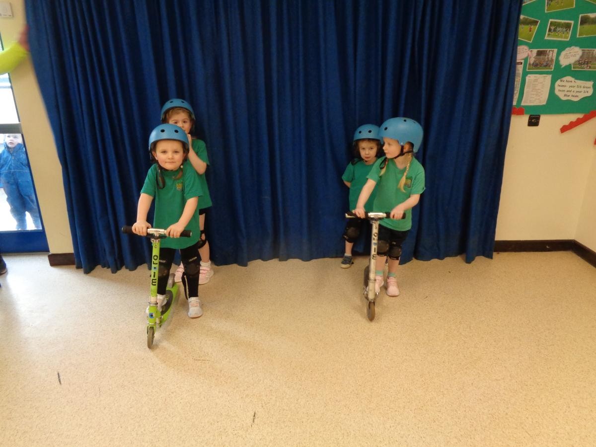 We had great fun learning to ride scooters.