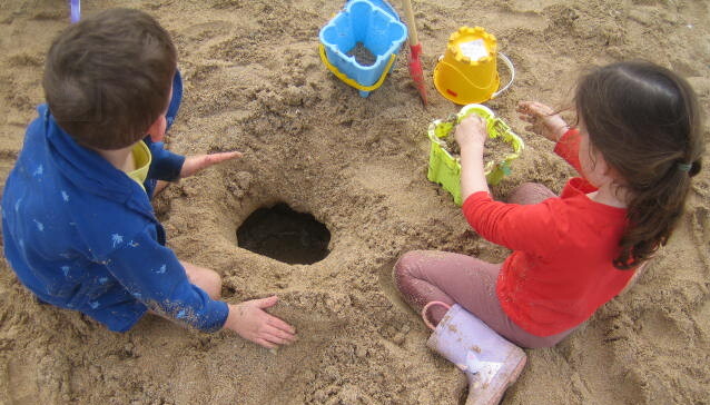 Beach wildtribe - we found water!