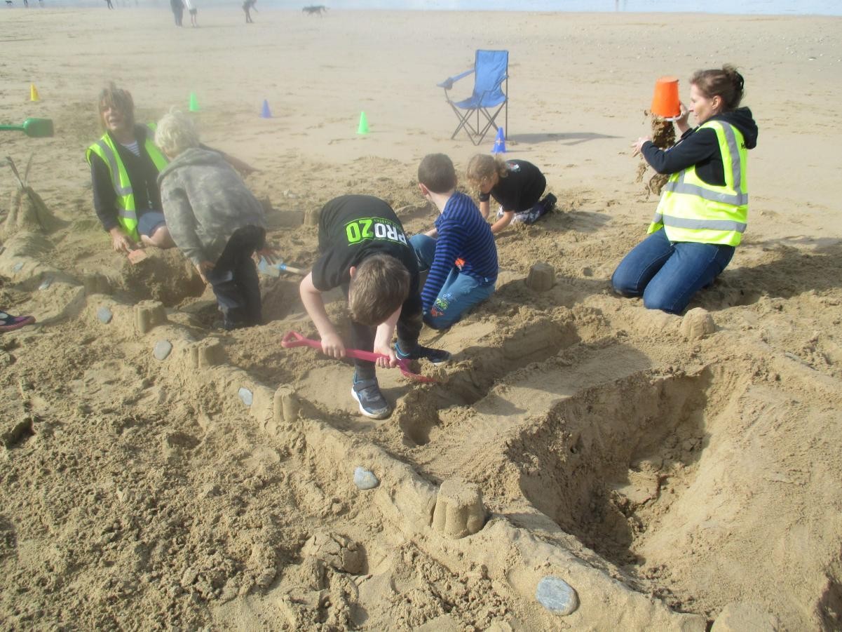 We built seats for everyone to have a space when eating their lunch.