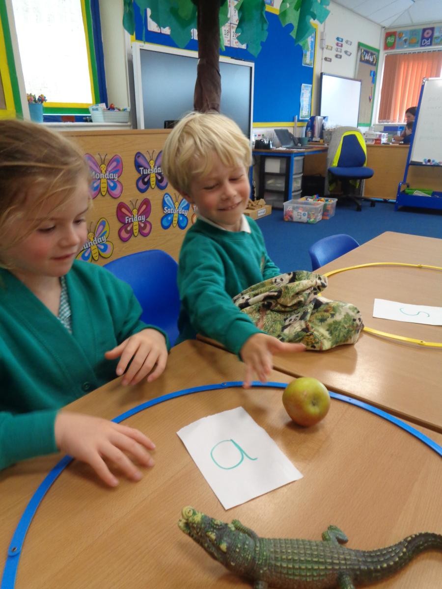 and put it in the 'a' hoop.