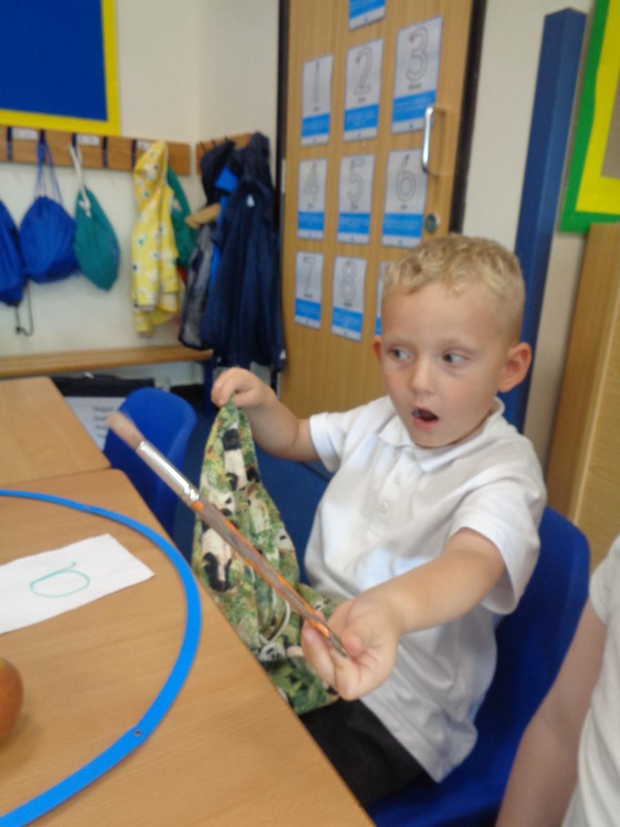 George was surprised to find a paintbrush.