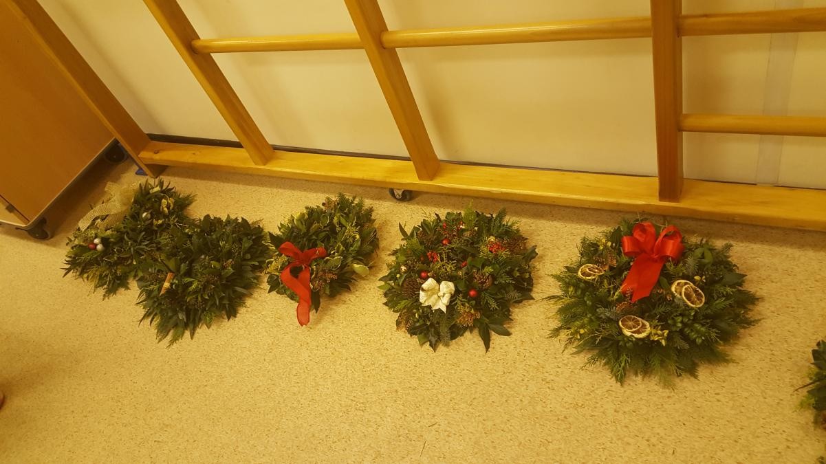Wreaths made an the annual Christmas workshop
