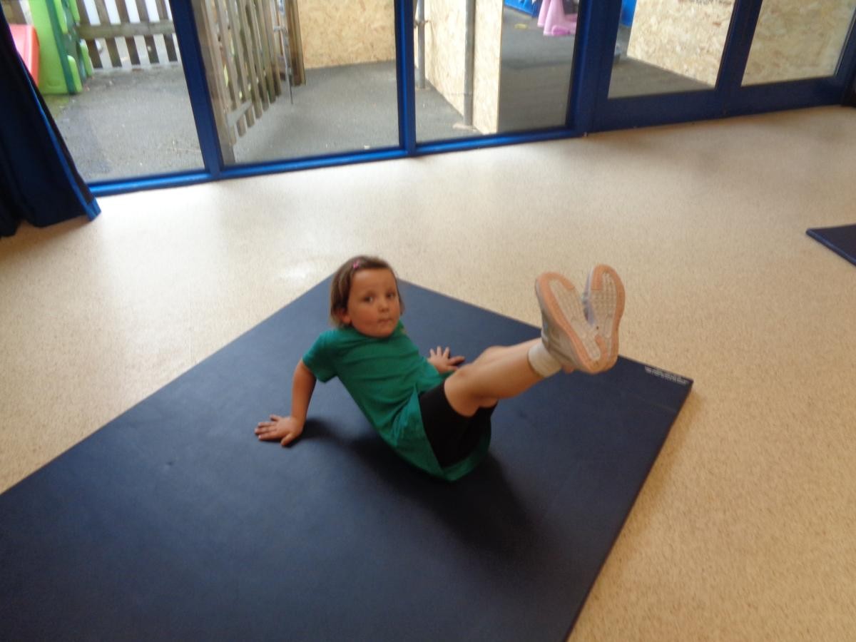 We have been learning to balance. Emily used three points to balance.