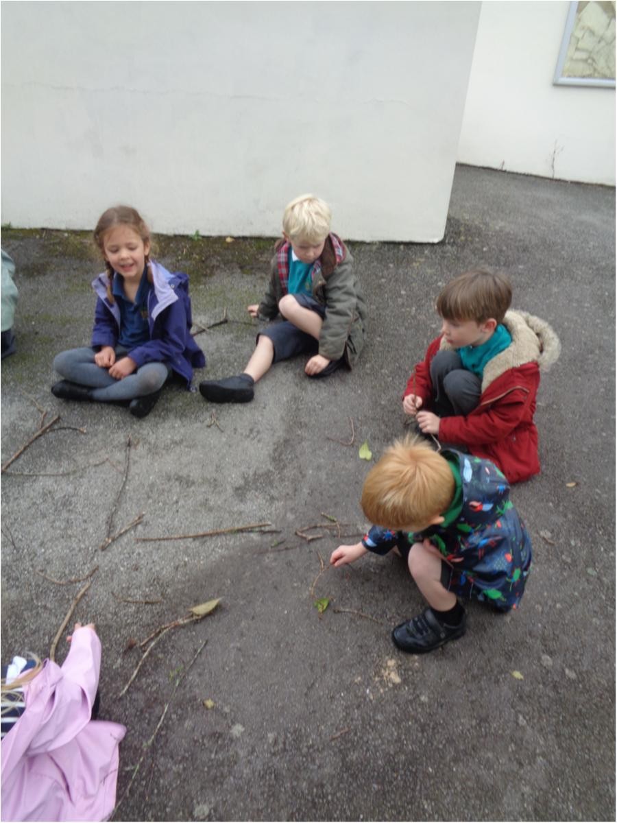 Dewey Class recreated Stick Man using sticks found around the school grounds.