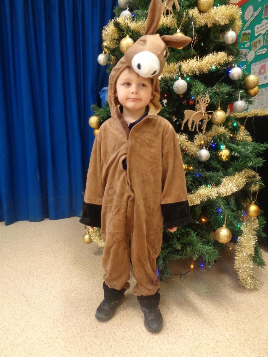 Jacob was a great donkey and led Mary and Joseph around the church.