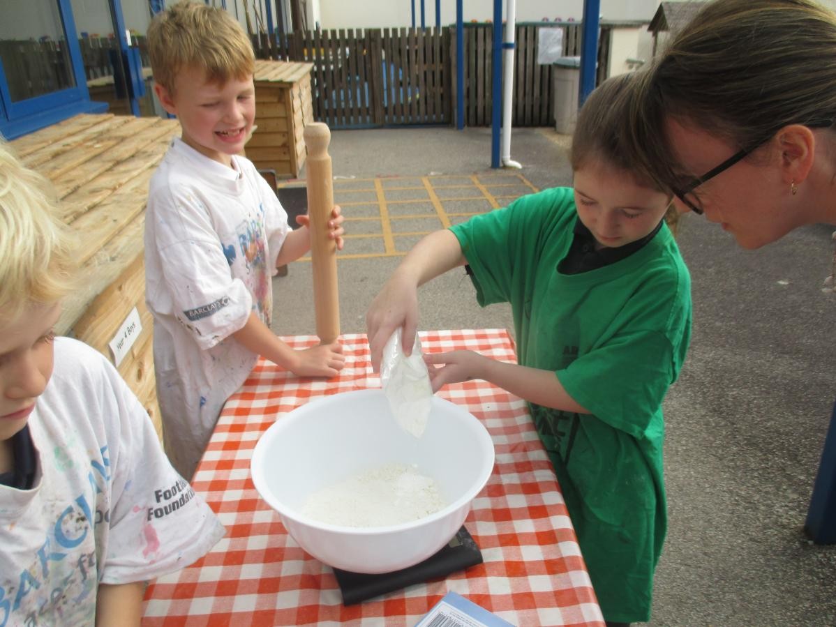 We used maths skills to weigh our ingredients.