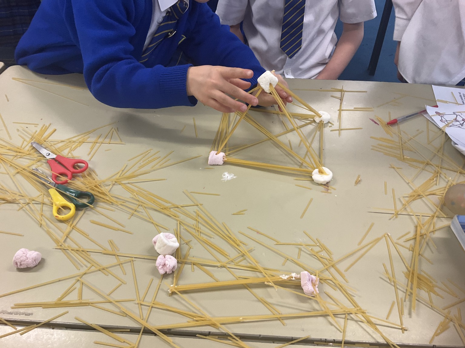 Pasta and marshmallows