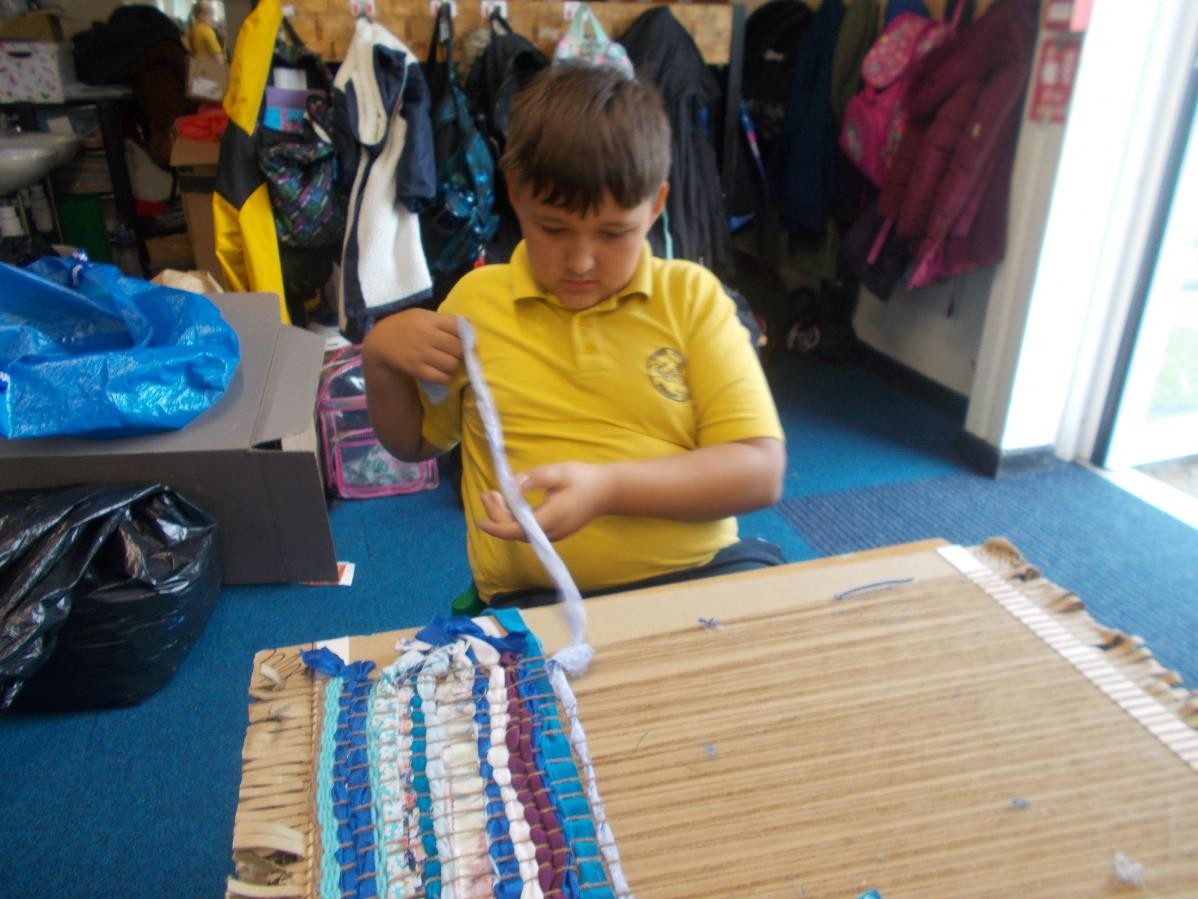 Some weaving using old bits of material