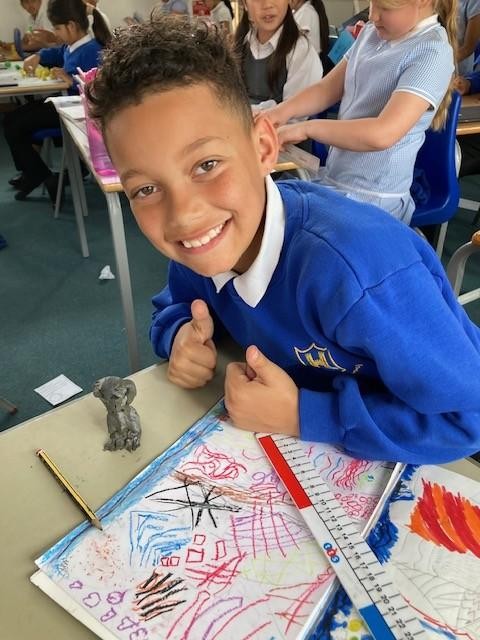 Year 3 have been making sculptures out of plasticine in the style of sculptor Henry Moore. 