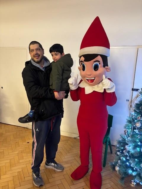 The Elf came along to celebrate. 
