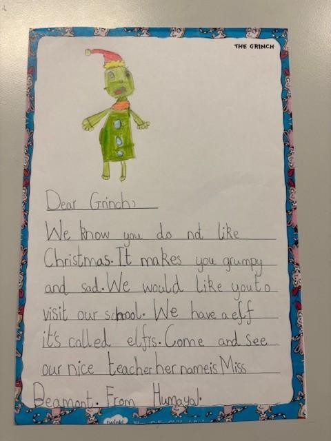 The children wrote to The Grinch and the PTA contacted him to ensure that the mean one would visit the school.