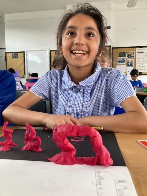 Year 3 have been making sculptures out of plasticine in the style of sculptor Henry Moore. 